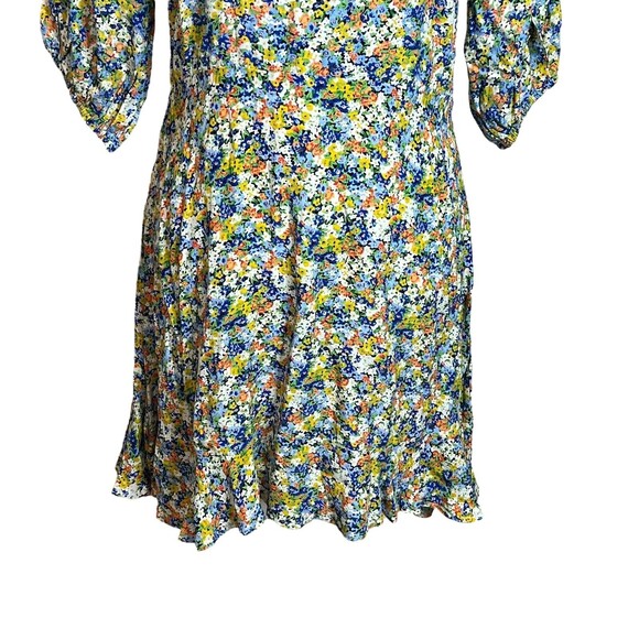 Faithfull The Brand Jeanette Mini Dress Women’s Size Medium Floral Puff Sleeve - Picture 4 of 12